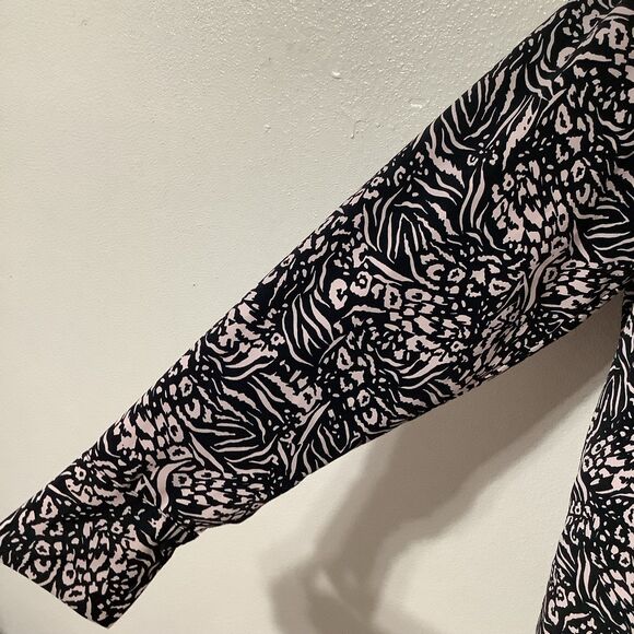 Topshop Funky Cheetah Zebra Animal Print Maximalist Button Up Blouse Size 4 - Picture 2 of 12